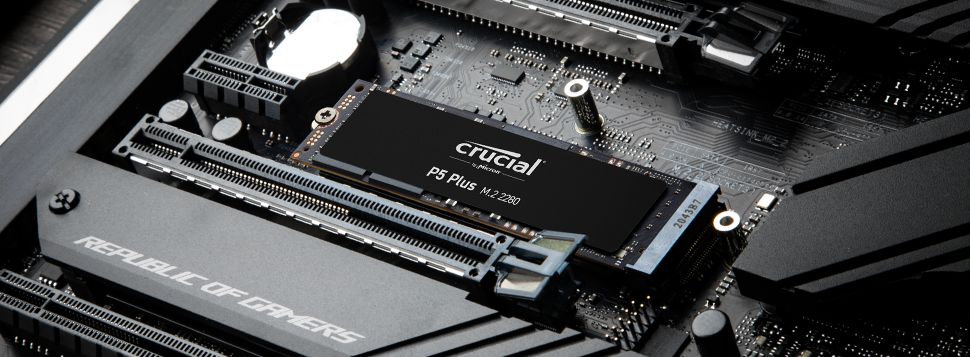 Crucial P5 Plus SSD in a motherboard