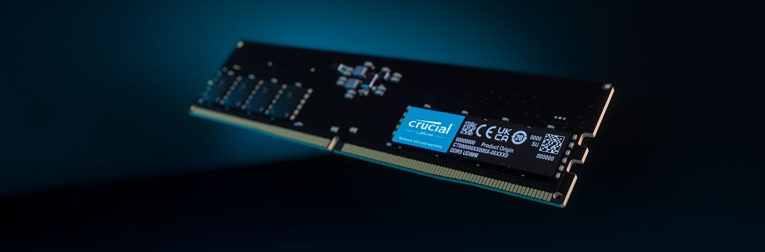 Crucial DDR5 Desktop Memory - blue background