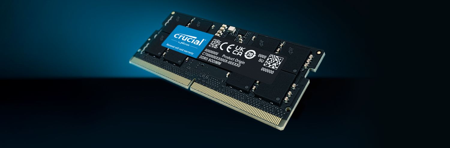 Crucial DDR5 Laptop Memory - blue background